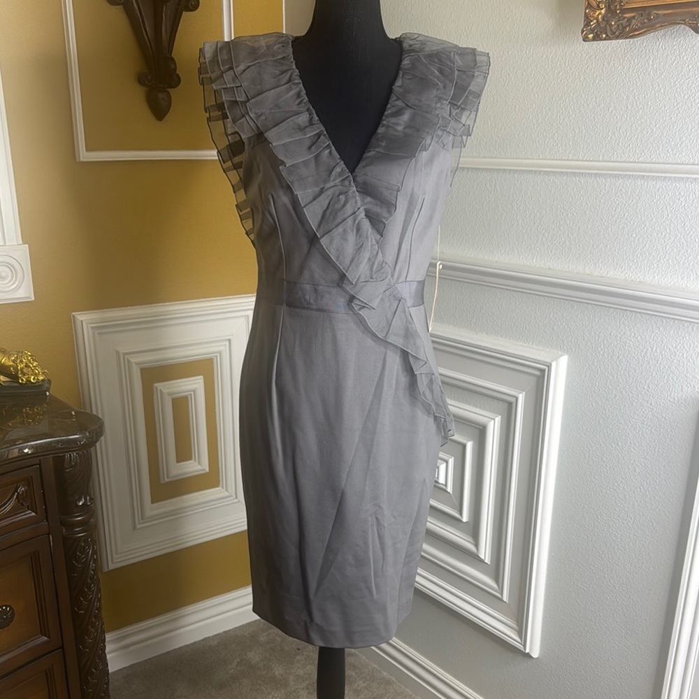 Bhe by Shani Elegant Gray Ruffle Dress